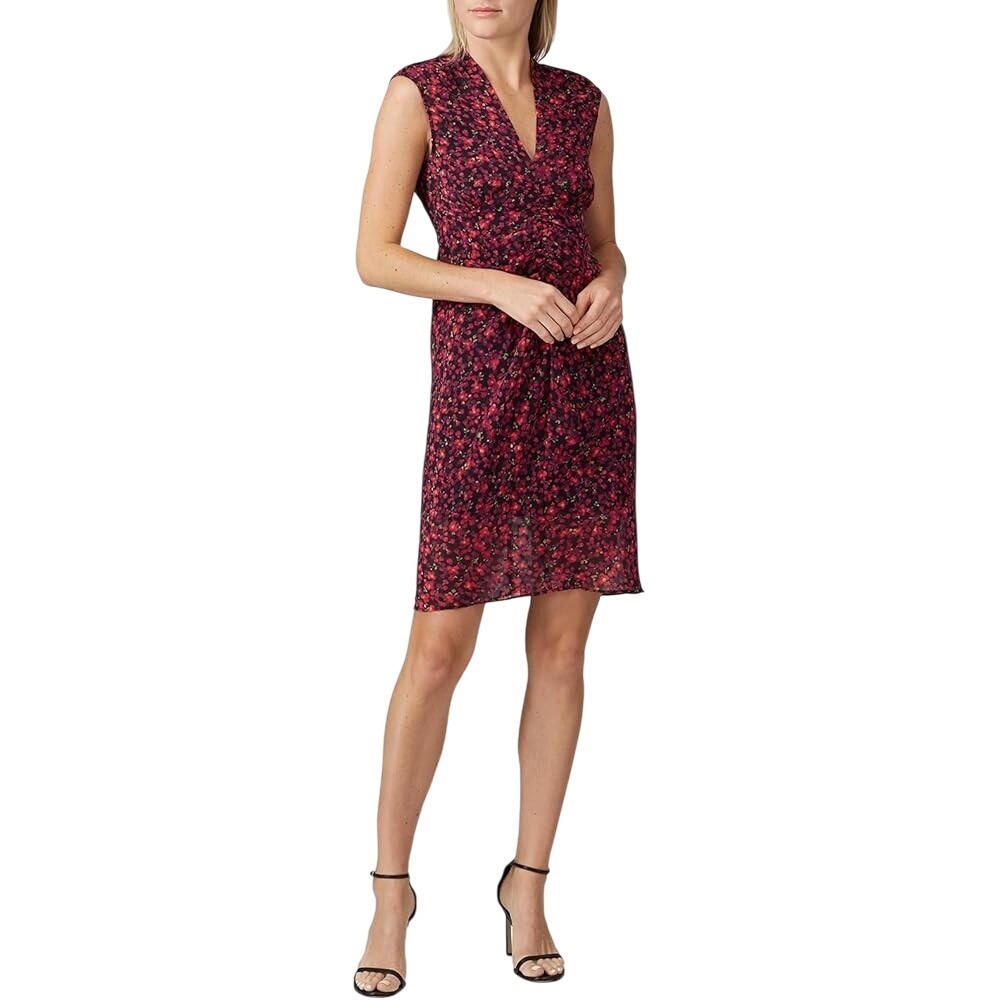 AllSaints Floral Print Sleeveless Mini Dress Ruched Bodycon Party Cocktail Sz 8